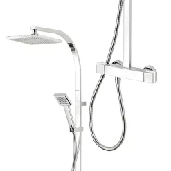 Triton Tees Thermostatic Bar Shower Mixer With Diverter & Kit - Chrome -Shower Baths Discount untebmdiv d1