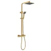Venice Cubo Brushed Brass Modern Thermostatic Shower 1 Venice Cubo Brushed Brass Modern Thermostatic Shower -Shower Baths Discount vc68bra d1
