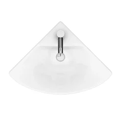 Venice Modern Corner Basin + Pedestal (1 Tap Hole)