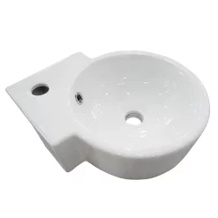 Victorian Plumbing Othello Round Wall Hung Corner Basin 1TH - 310 X 440mm -Shower Baths Discount ves035 d2