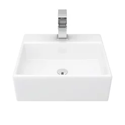 Victorian Plumbing Cubetto 340 X 295mm Wall Hung Small Cloakroom Basin 1TH -Shower Baths Discount ves037 n d1