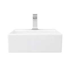 Victorian Plumbing Cubetto 340 X 295mm Wall Hung Small Cloakroom Basin 1TH -Shower Baths Discount ves037 n d2