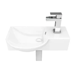 Valencia Wall Hung Basin (400mm Wide - Gloss White) -Shower Baths Discount vgw4 d2