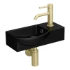 Valencia Wall Hung Basin (400mm Wide - Matt Black) -Shower Baths Discount vmb4 n d1