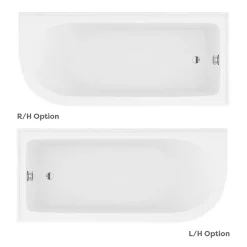 Victorian Plumbing Appleby 1700 Roll Top Shower Bath With Brushed Brass Screen + White Leg Set -Shower Baths Discount whba17bs d3