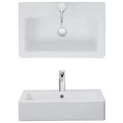 Crosswater - Air 60 1 Tap Hole Countertop Or Wall Mounted Basin - 600 X 390mm -Shower Baths Discount wm0132scw d1
