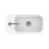 Crosswater Popolo 480 X 250mm (1TH) Wall Hung Cloakroom Basin - Matt White -Shower Baths Discount wm4825scwm detail01