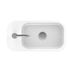 Crosswater Popolo 480 X 250mm (1TH) Wall Hung Cloakroom Basin - Matt White