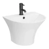 Arezzo Curved Ceramic One Piece Wall Hung Basin 1TH - 540mm Wide -Shower Baths Discount z500m detail3